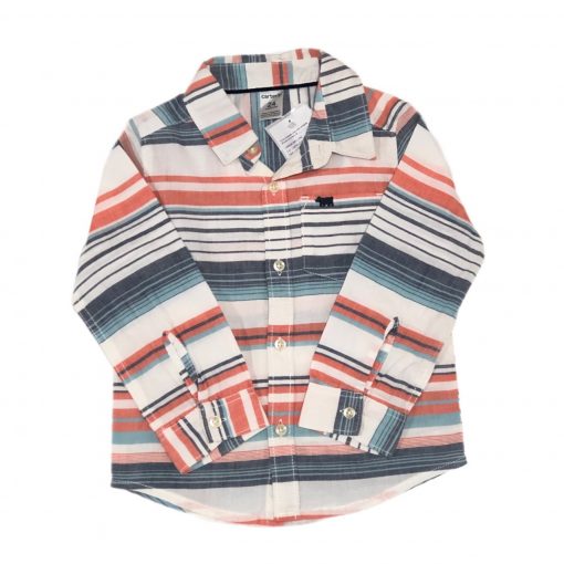 CAMISA BR/LJ/AZ LISTRADO CARTERS TAM 24 M