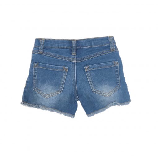 SHORT BORDADO DESFIADO JEANS ESCURO SEM MARCA TAM 4 - Image 2