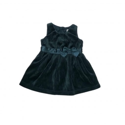 VESTIDO S/MG VELUDO VERDE MUSGO CARTERS TAM NB