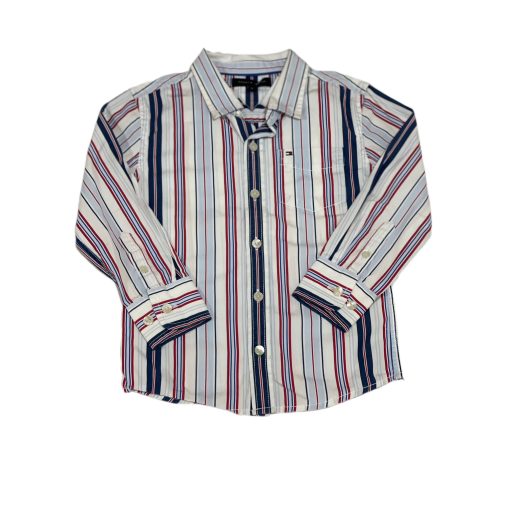 CAMISA BOTAO ML LISTR VERM BR/MAR TOMMY HILFIGER TAM 4